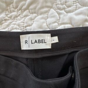 R Label Black Tailored Pants | Classic Stretch Trousers | Size L